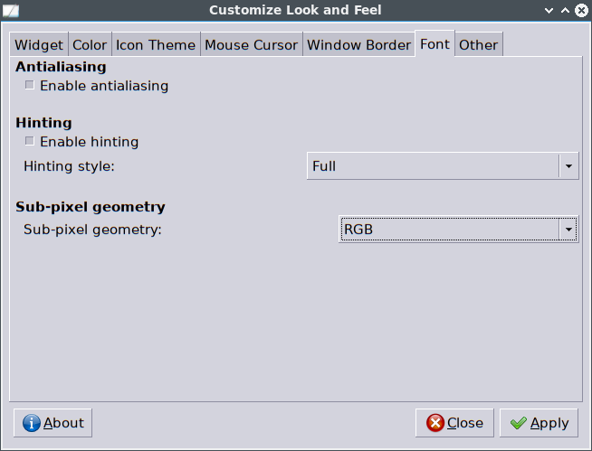 Customize Look and Feel_font